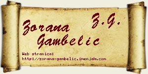 Zorana Gambelić vizit kartica